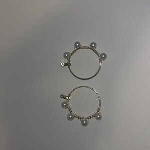 Hand made gold and pearl circular earrings (hooks added later)